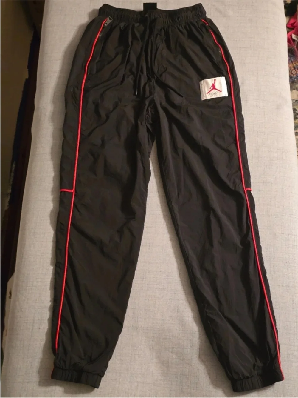 Jordan Flight Men’s Warm-Up loose fit Sz Small lightweight Athletic Joggers BLK